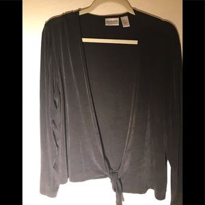 Chico’s traveler black cardigan tie at waist